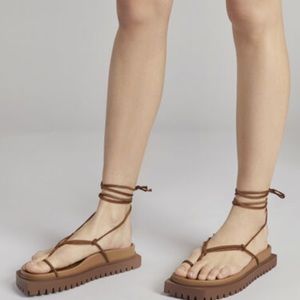 The Attico Chestnut Lace-Up Sandals